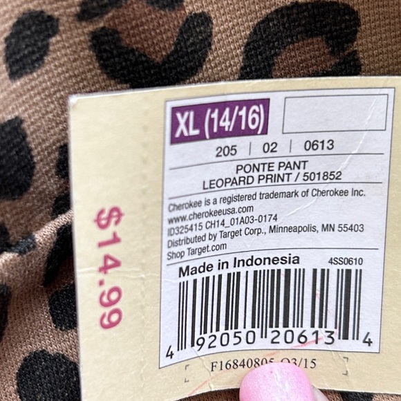 Girls Leopard Ponte Pant Stretch Pant Legging Size 14/16 - Picture 4 of 6